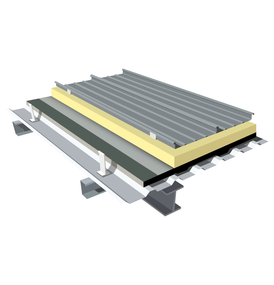 What is a typical metal standing seam roof build up? - Densdeck
