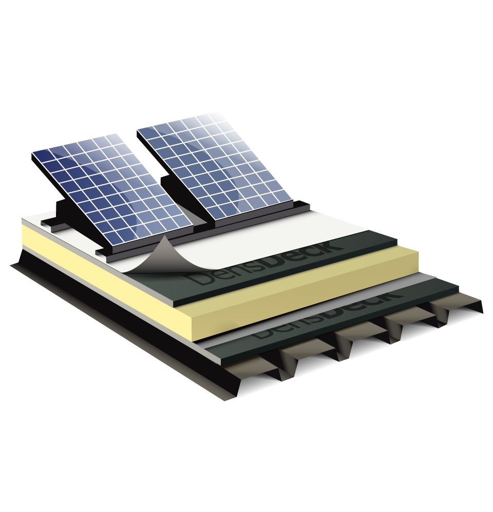 solar panels on flat roof